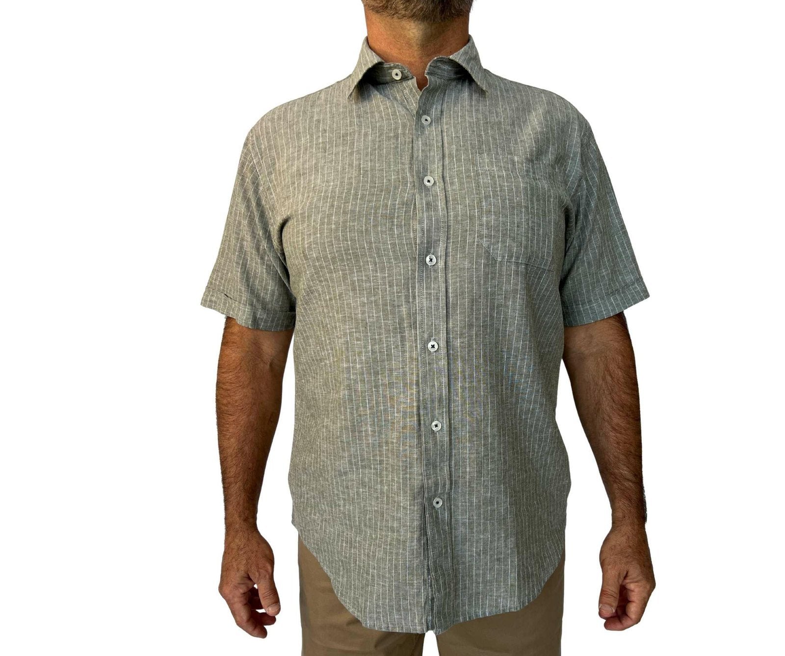 Back Bay Linen Stripe S/S Shirt