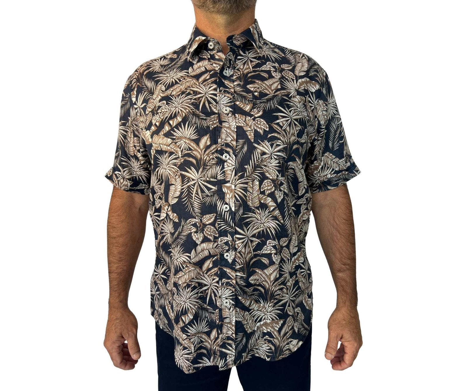 Back Bay Linen Print S/S Shirt