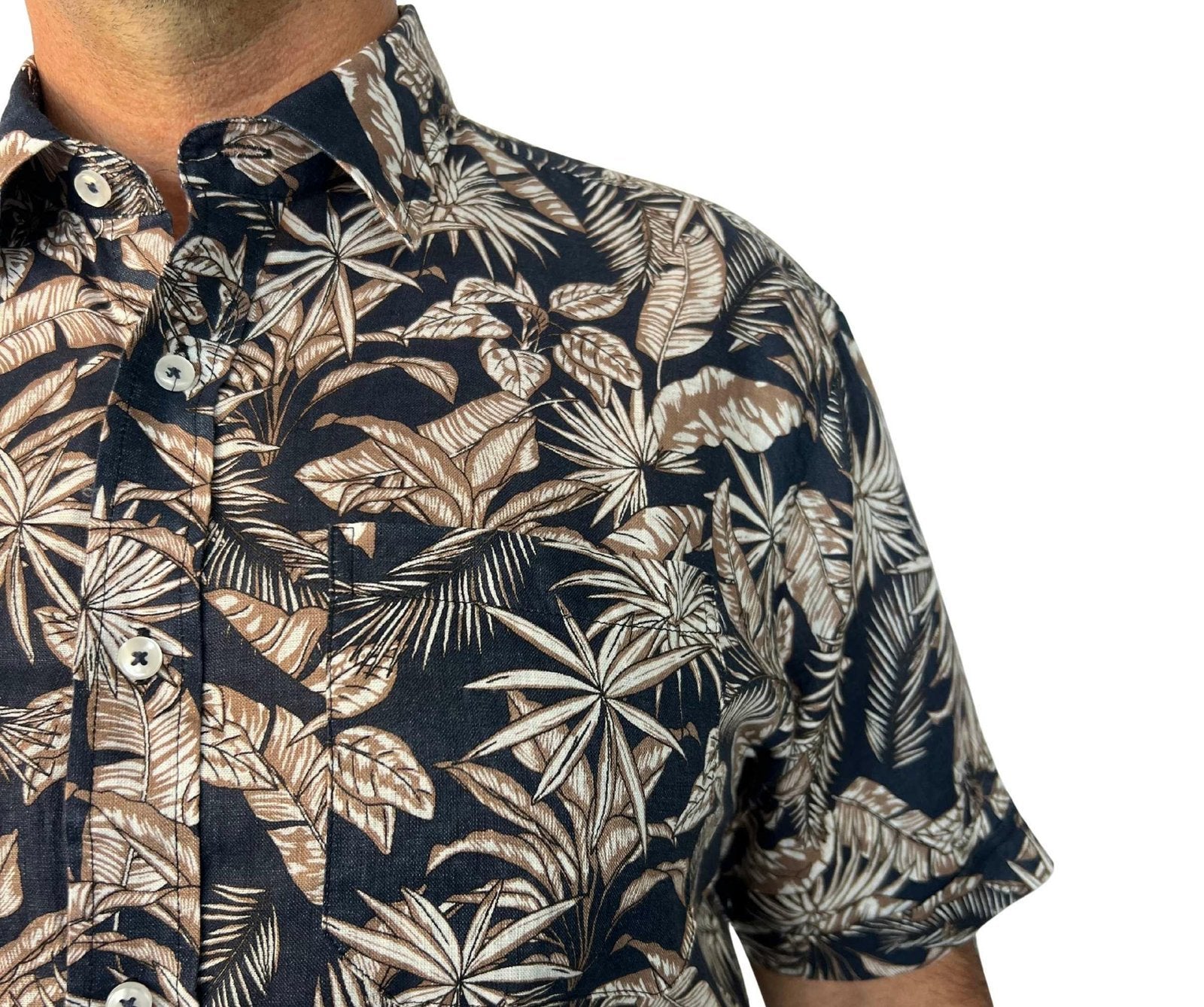 Back Bay Linen Print S/S Shirt