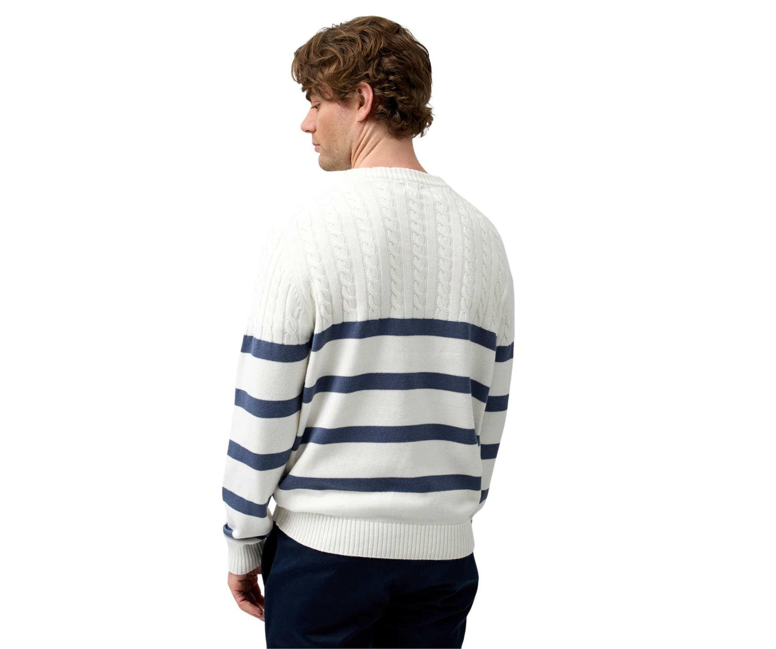 Brooksfield  Crew Neck Knit Stripe