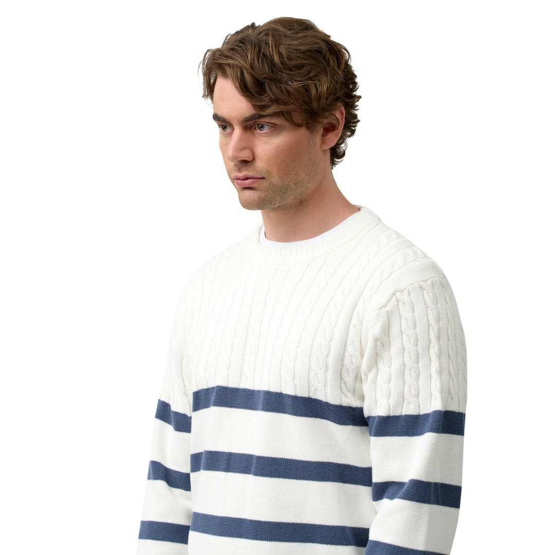 Brooksfield  Crew Neck Knit Stripe