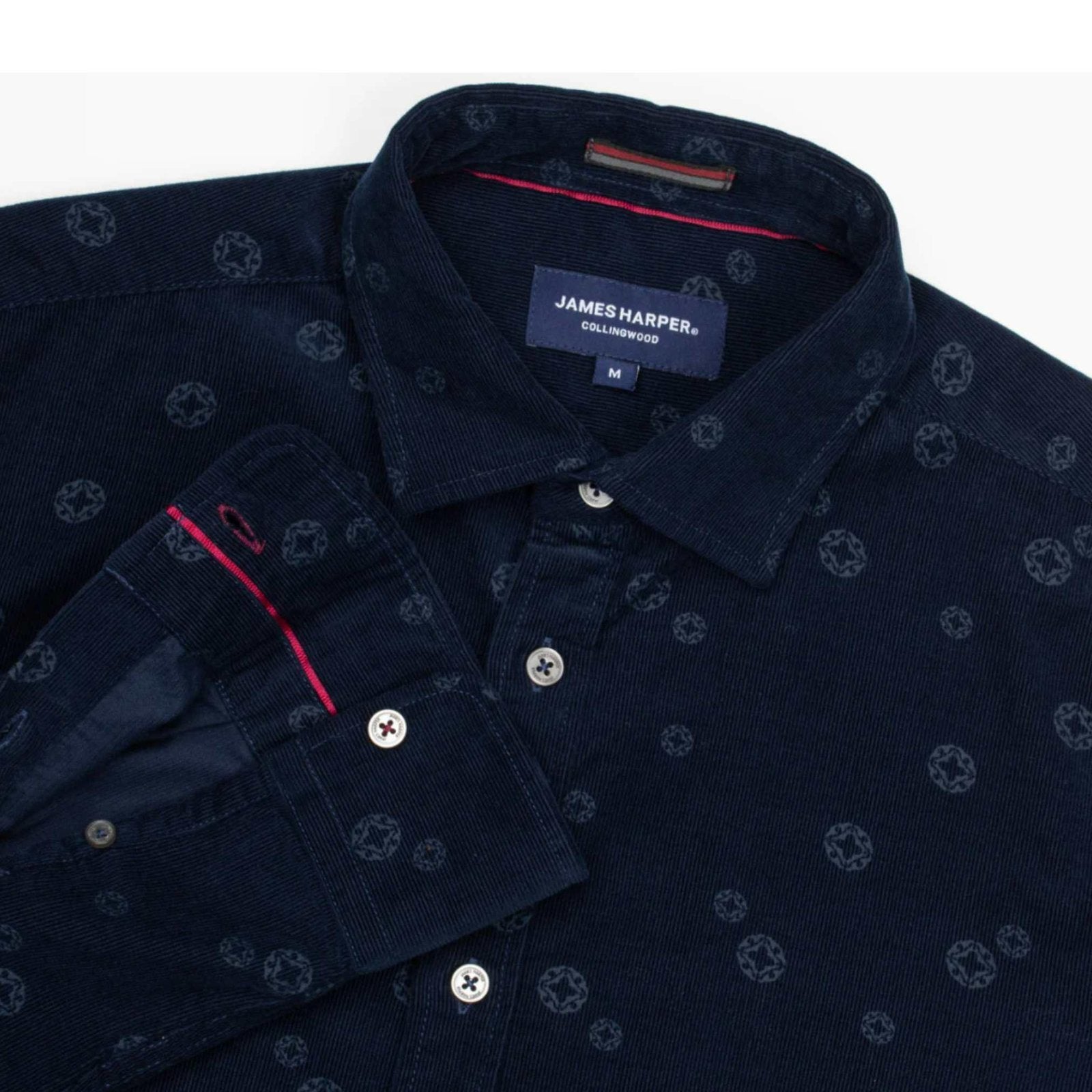 James Harper  Printed Cotton Corduroy L/S Shirt
