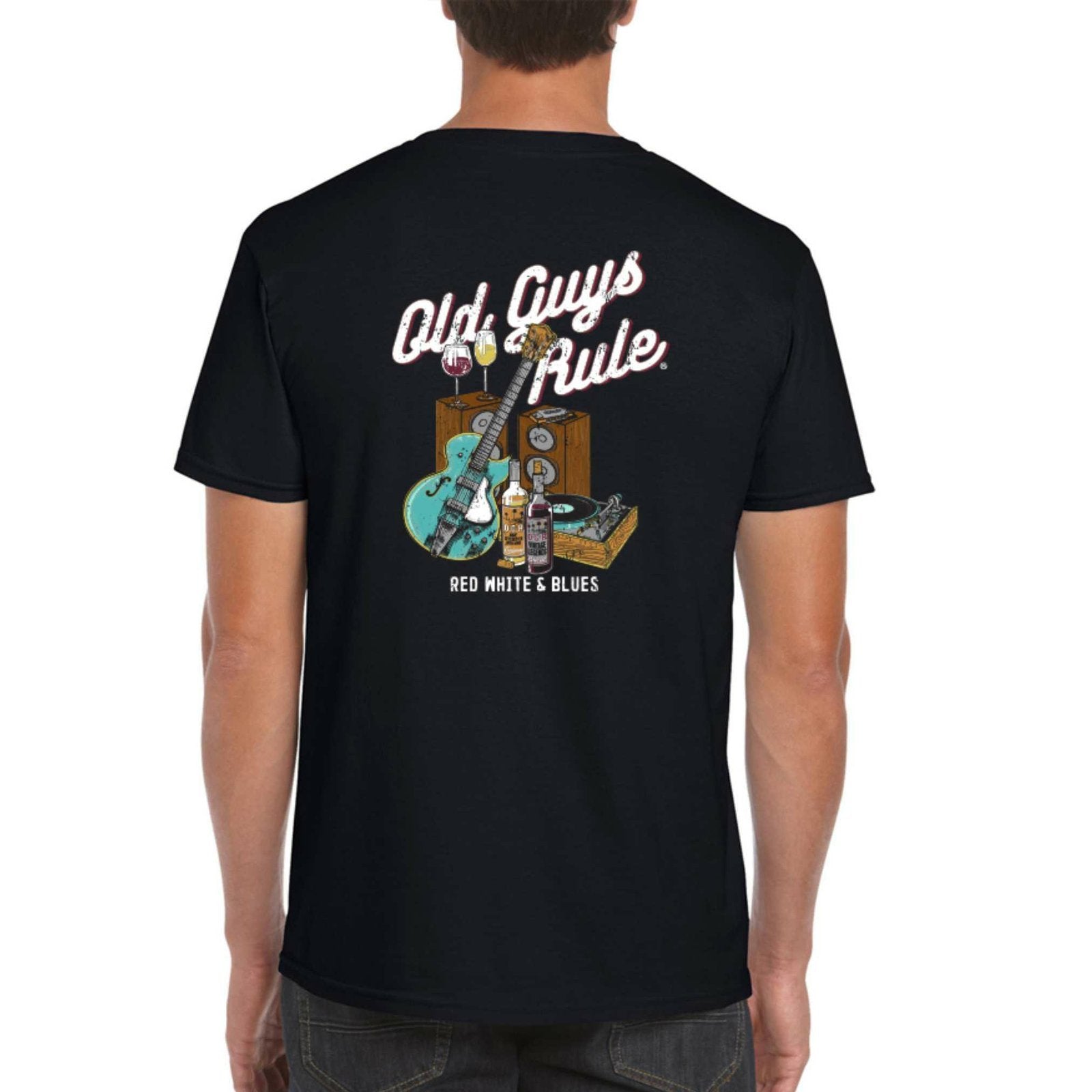 Old Guys Rule T Shirt Red White Blues