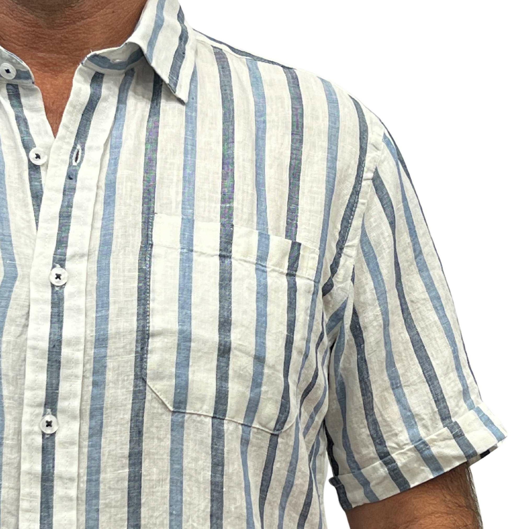 Back Bay  Linen Stripe S/S Shirt