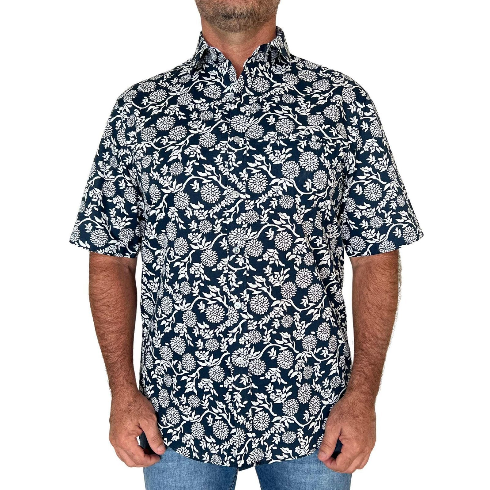 Berlin  Floral  Cotton Short/Sleeve Shirt